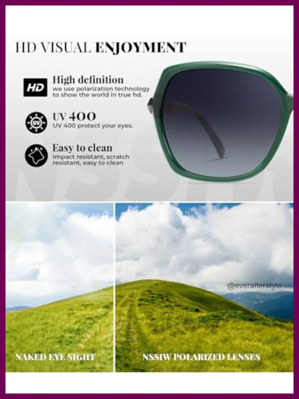 Polarized Sunglasses Women UV400 Protection Trendy Square Oversized Shades